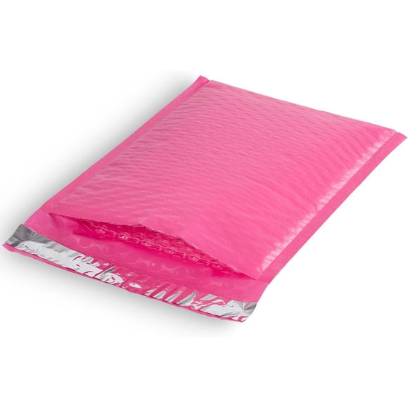 #0 (300 Pack) Colored Bubble Mailer 6.5 X 10, Extra Wide Padded Shipping Envelopes, Pink