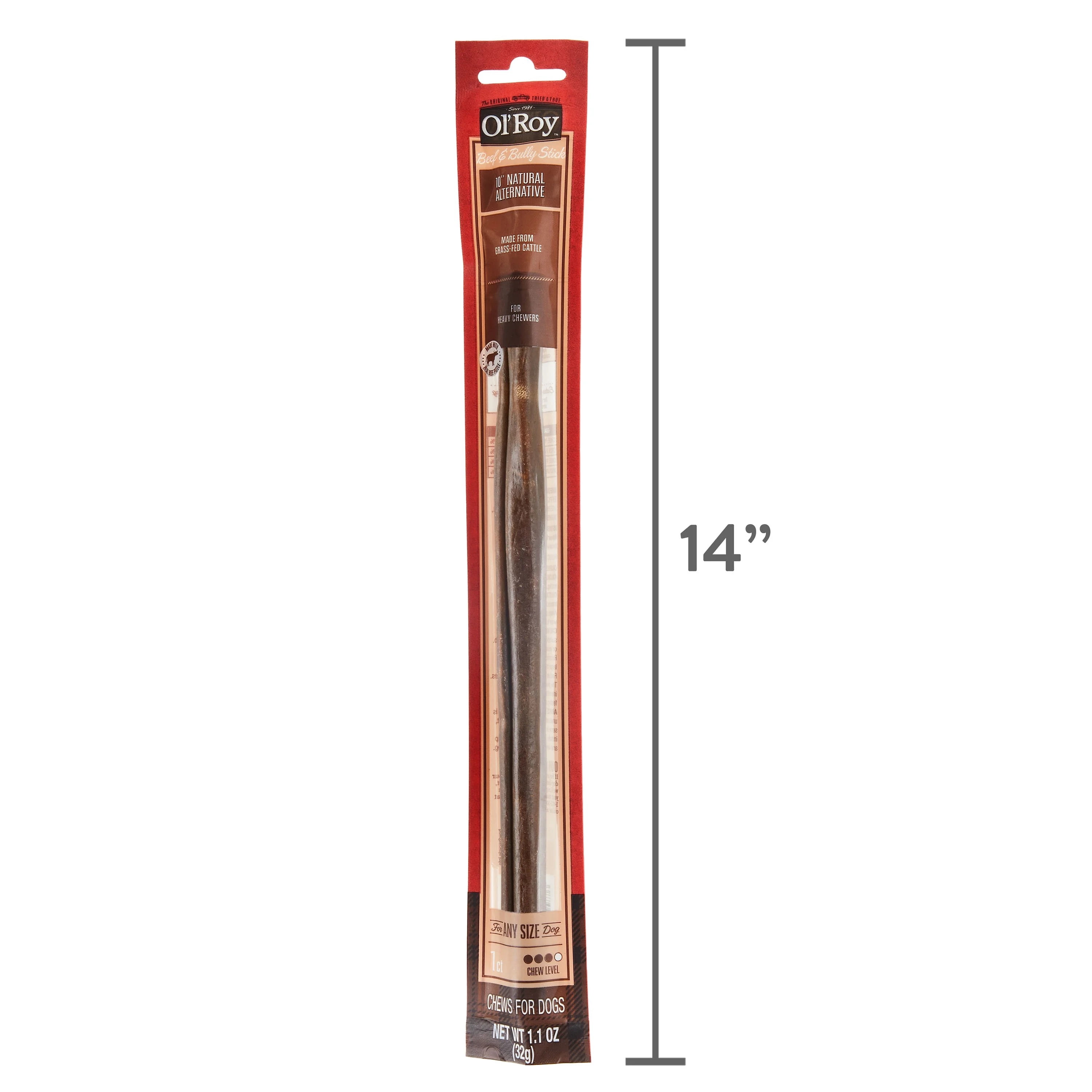 (2 pack) Ol' Roy 10-inch Beef and Bully Stick, Natural Alternative, 1 Count