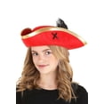 thumbnail image 1 of Chapeau de Pirate à Tête de Mort et Os Croisés Rouges, 1 of 3