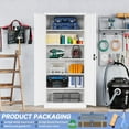 thumbnail image 6 of Yizosh Metal Garage Storage Cabinet, 72" Locking Tool Cabinet with 2 Doors and 5 Shelves, White, 18"D x 36"W x 72"H, 6 of 15