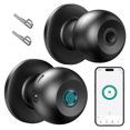 thumbnail image 6 of Fingerprint Door Lock with App Control and Keys, Smart Door Knob for Bedroom, Black, 6 of 7