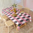 thumbnail image 3 of Pink and Black Argyle Pattern Rectangle Tablecloth 60"x102",Waterproof Polyester Rectangle Table Cloth, Wipeable Spillproof Polyester Tablecloth for Dining, Camping, Indoor and Outdoor, 3 of 6