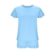 thumbnail image 4 of Censtreet Pajama Set for Women 2 Piece Loungewear Short Sleeve Tops and Shorts Set Soft Sleepwear, 4 of 6
