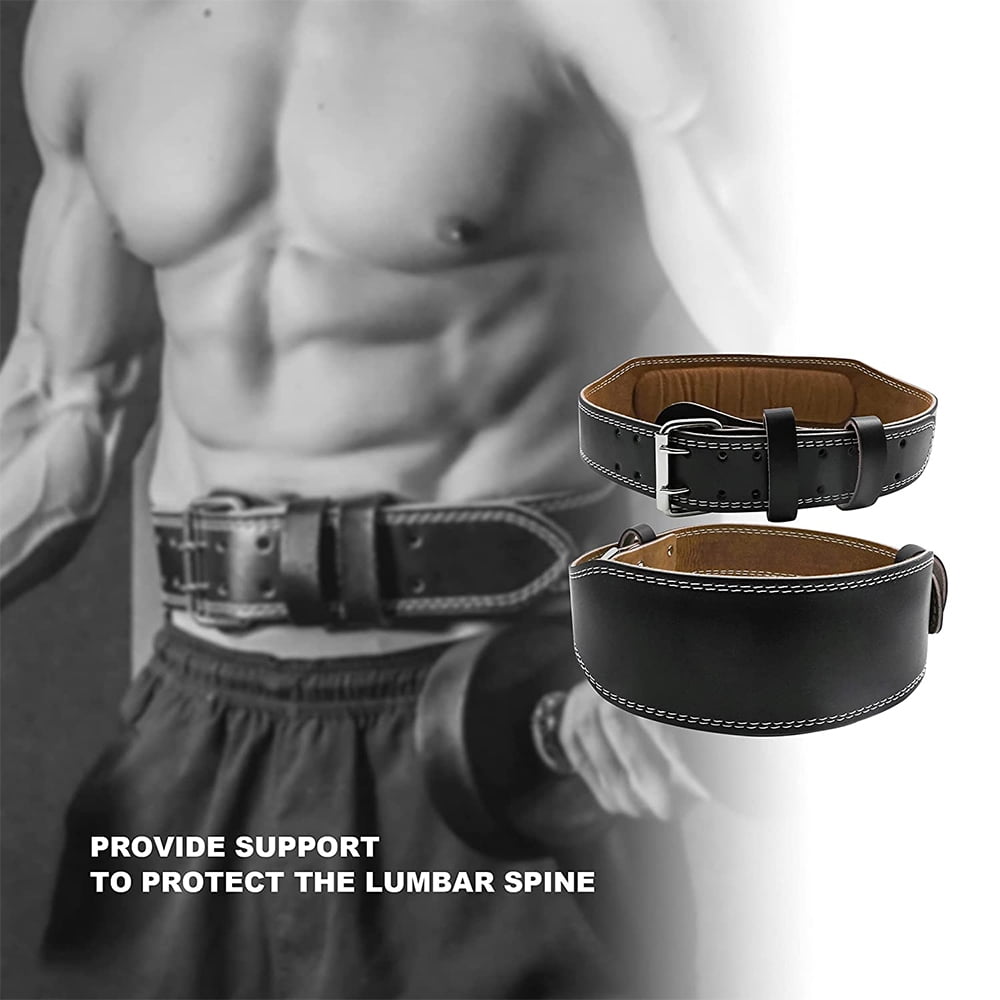 Buy Weight Lifting Belt Gym Fitness, Padded Lumbar Back Support, Adjustable Holes, Powerlifting