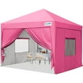thumbnail image 3 of Quictent Privacy 10'x10' Ez Pop up Canopy Tent with Mesh Windows and Sidewalls Waterproof (Pink), 3 of 8