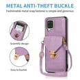 thumbnail image 2 of Dteck Case For Samsung Galaxy A12 6.5-inch,Shockproof Leather Card Holder Wallet Cross Body Bag Back Case Hybrid Rubber Kickstand Cover with Shoulder Strap,Purple, 2 of 6