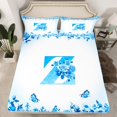 thumbnail image 2 of Erosebridal Letter Initial Sheet Set Twin,Monogrammed Personalized Bedding Sets Twin Size,Flower Decor,Breathable,3pcs, 2 of 7