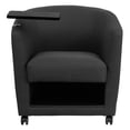 thumbnail image 2 of Charcoal Gray Fabric Guest Chair with Tablet Arm, Front Wheel Casters and Under Seat Storage, 2 of 5