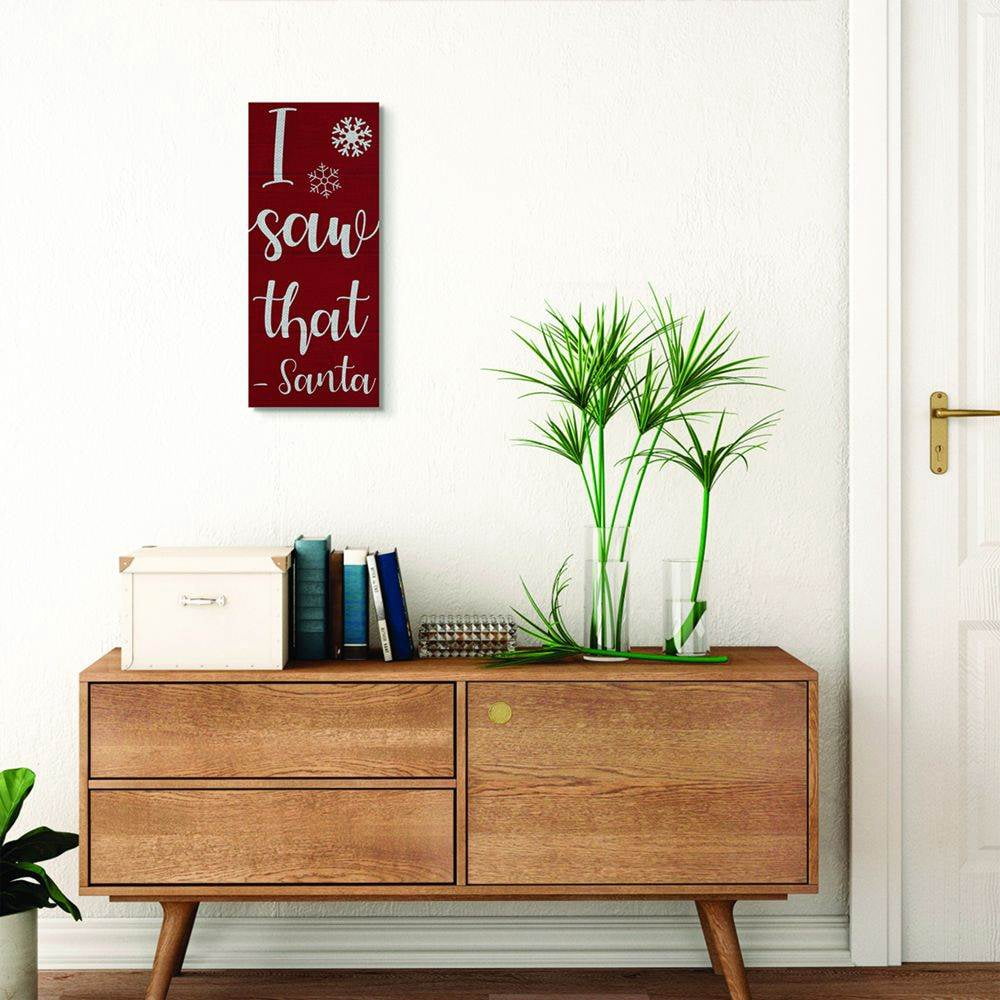 Stupell Industries I Saw That Funny Holiday Christmas Red Word DesignCanvas Wall Art By Artist Daphne Polselli