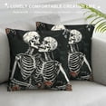 thumbnail image 3 of Autua Skeleton Frame Roses Graphic Decorative Cushion Cover for Home Couch Living Room Bed Sofa - Aesthetic Decorative Pillow Case for Men Women Boy Girl - 1PC Pack 24x24in, 3 of 5