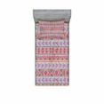 thumbnail image 2 of Ambesonne Ethnic Fitted Sheet & Pillow Sham Set, Retro Spring Aztec Art, Queen, Pale Blue Indigo, 2 of 3