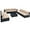 Beige, variant on Gymax 10PCS Rattan Furniture Set Outdoor Wicker Sofa Table Cushioned Seat Patio Navy