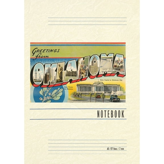 Vintage Lined Notebook Greetings from Oklahoma, (Paperback)