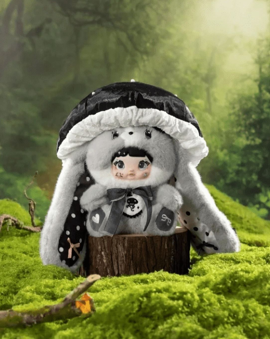 Nommi Mushroom Hat Series Plush Blind Box, 400% Big Nommi Bunny Mushroom Cap Series Kawaii Nommi Rabbit Plushie Toys Figure Doll, Cute Xmas Collectible Toy Birthday Gift for Girls(1PC Random)
