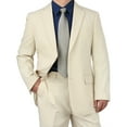 thumbnail image 4 of Stylish 2pc. Men's Regular Fit Dress Suit with 1 Free Pair of Socks - Ivory 56L, 4 of 6