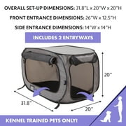 SportPet Designs Medium Soft-Sided Pop-Open Cat & Dog Travel Kennel, Gray