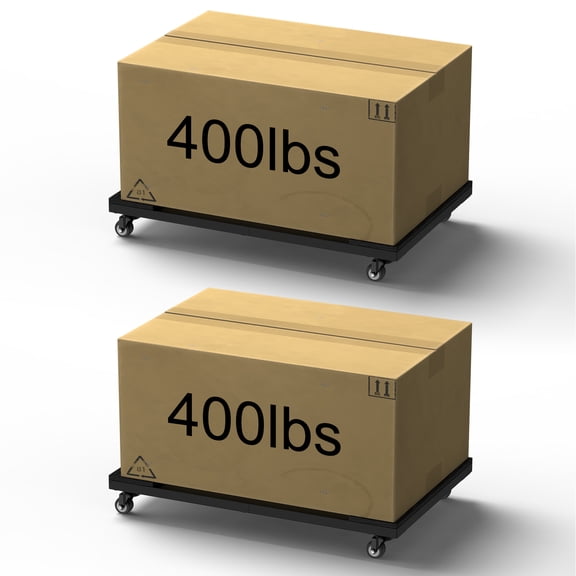 2-Pack Black Heavy-Duty Portable Dolly - 400 lbs Capacity Each l for Moving Furniture/Boxes