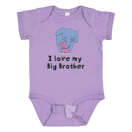 

Inktastic I Love My Big Brother Elephant Blue Pink Gift Baby Girl Bodysuit