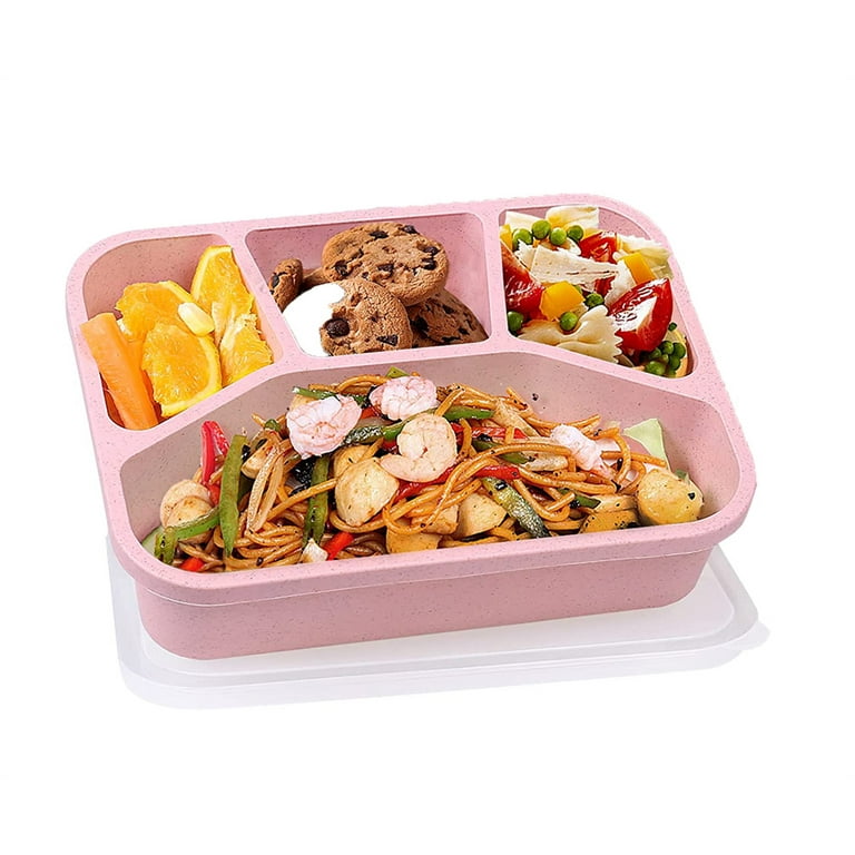 Bento Snack Boxes (4 Pack)- Reusable 4-Compartment Meal Prep