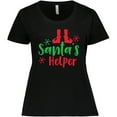 thumbnail image 3 of Inktastic Santa's Helper, Elf Shoes, Snowflakes, Christmas Women's Plus Size T-Shirt, 3 of 5