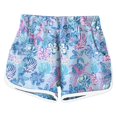 thumbnail image 4 of Bainana Summer Outfit Set For Girls Toddler Floral Print Short Sleeve Crew Neck Tops And Shorts Set Lightweight Breathable Little Girls Summer School Street Daily Wear Size 11-12 Years Blue, 4 of 4