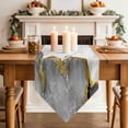 thumbnail image 3 of Table Runners 72 Inches Long, Gray Gold Marble Cotton Linen Kitchen Dining Coffee Table Runner for Party Home Decor, Modern Abstract Marble Crack Texture Tabletop Dresser Scarves Runner 18x72 Inch, 3 of 9