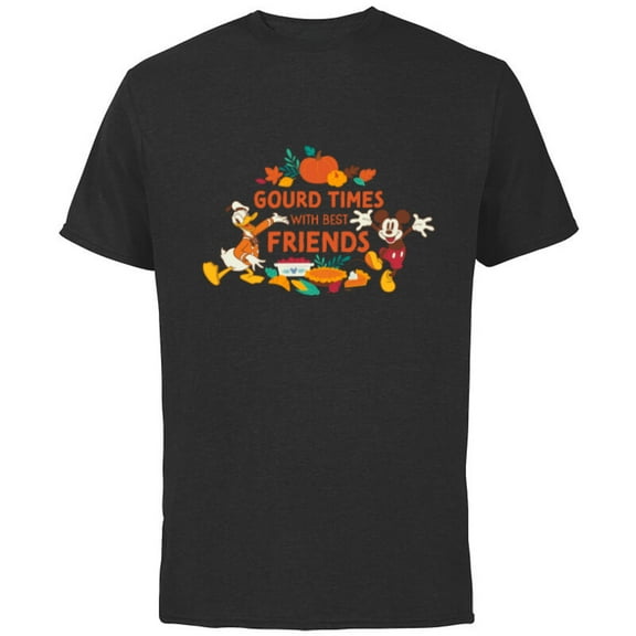 Disney Mickey & Donald Gourd Times with Best Friends - Short Sleeve Cotton T-Shirt for Adults - Customized-Black