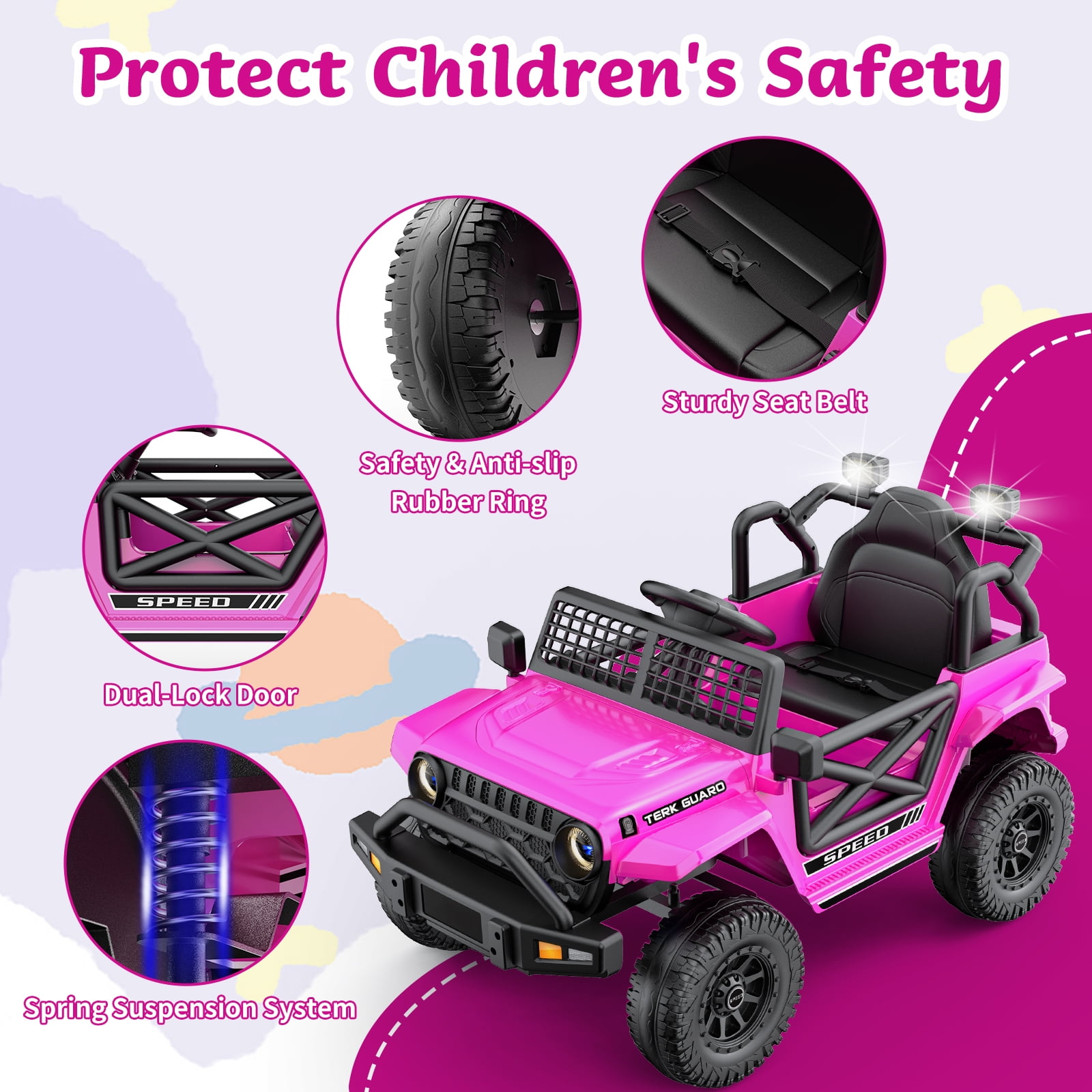 HHVEL 12V 7AH Ride on Toys for kids, Ride on Cars with Remote Control ,2x35W Motors, 3.5MPH Max Speed, Music Player