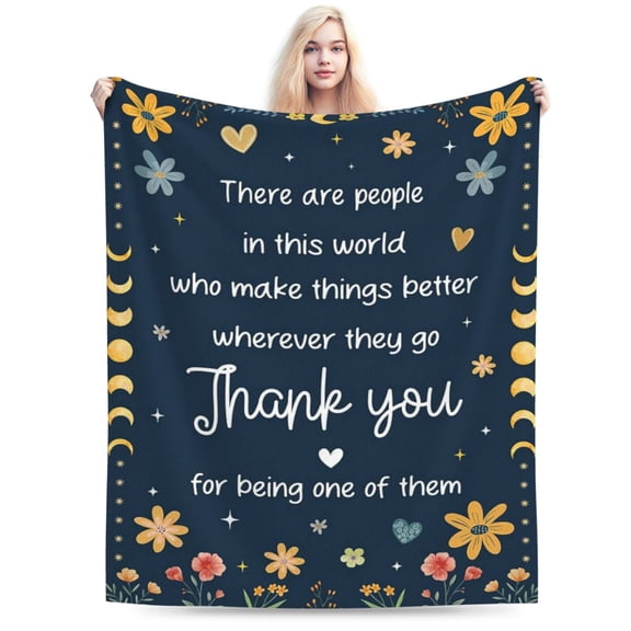 Thank You Gifts for Women - Soft Fleece Throw Blanket 50x40