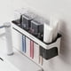 thumbnail image 3 of Porta cepillos de dientes multifuncional sin perforación, diseño colgante para baño, color negro y blanco, material ABS resistente y ecológico, fácil instalación con adhesivo duradero, ideal para, 3 of 6