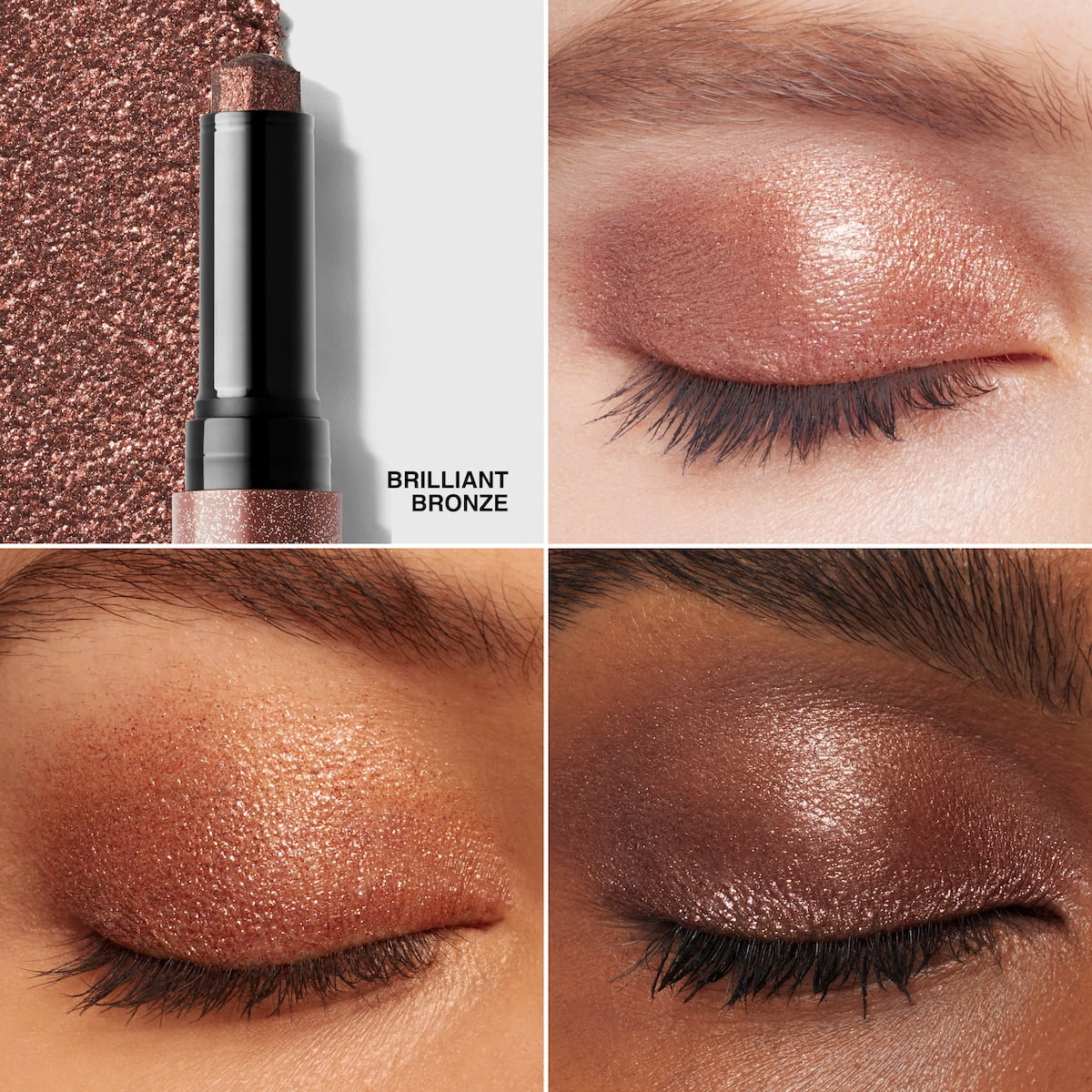 Bobbi Brown Crystal Eyes Shimmer Eyeshadow Stick, 0.07oz Full Size - Brilliant Bronze (A sparkling deep brown with red pearl)
