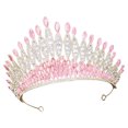 thumbnail image 1 of EXHUMKY Crown Headbands De Moderno En Rosa Para Uso En Bodas Y Fiestas Con Detalle, 1 of 7