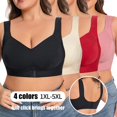 thumbnail image 4 of Lumistal Push Up Bra Front Closure Wireless Full Cup Bra Side Breast Support Anti Sagging Comfort Bra Plus Size Sports Bras for Women XL, 4 of 5