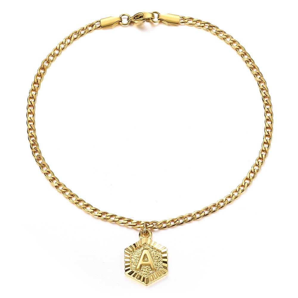 Details about   CRYSTAL CHARM 9" Fancy OPEN link 14K GOLD EP Anklet Ankle Foot Fashion Chain NEW