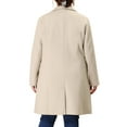 thumbnail image 3 of Agnes Orinda Women's Plus Size Long Coat Notched Lapel Single Breasted Winter Outerwear Peacoats with Pockets 1X Cream White, 3 of 7