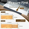 thumbnail image 3 of 4 pcs Bamboo Kitchen Drawer Dividers Large, Adjustable Drawer Organizers, Spring Loaded, Works in Kitchen, Dresser, Bathroom, Bedroom, Drawer, Desk, 3 of 6