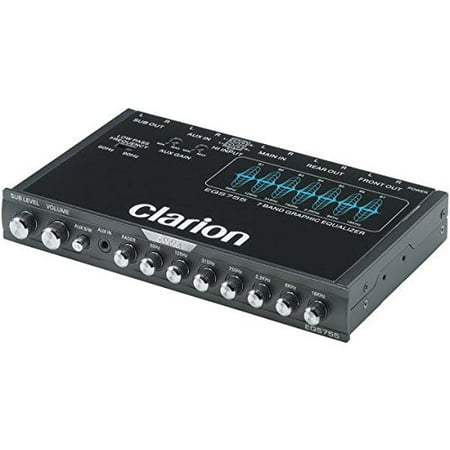 Clarion Eqs755 Car Equalizer - 6 Channel - Graphic - Fader - 7 Band - Half Din - 50 Hz To 16 Khz (Best Stereo Graphic Equalizer)