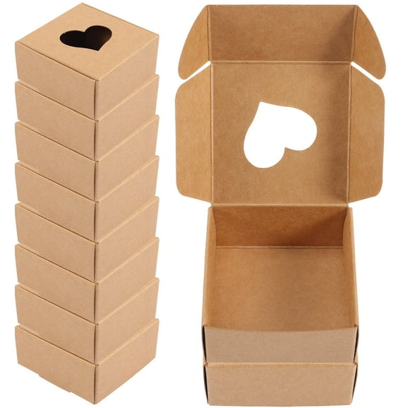 PTOOTP 20Pcs Kraft Boxes Chocolate Color Easy to Assemble Vintage Paper Containers