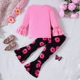 thumbnail image 5 of LUOGENLI Little Girls Outfits Size 5/6 Toddler Girls Long Sleeve Black Tops and Floral Print Pants Outfits Clothes Set for ChildKids Clothes Girls Fall Outfits Red 3-4 Years, 5 of 6