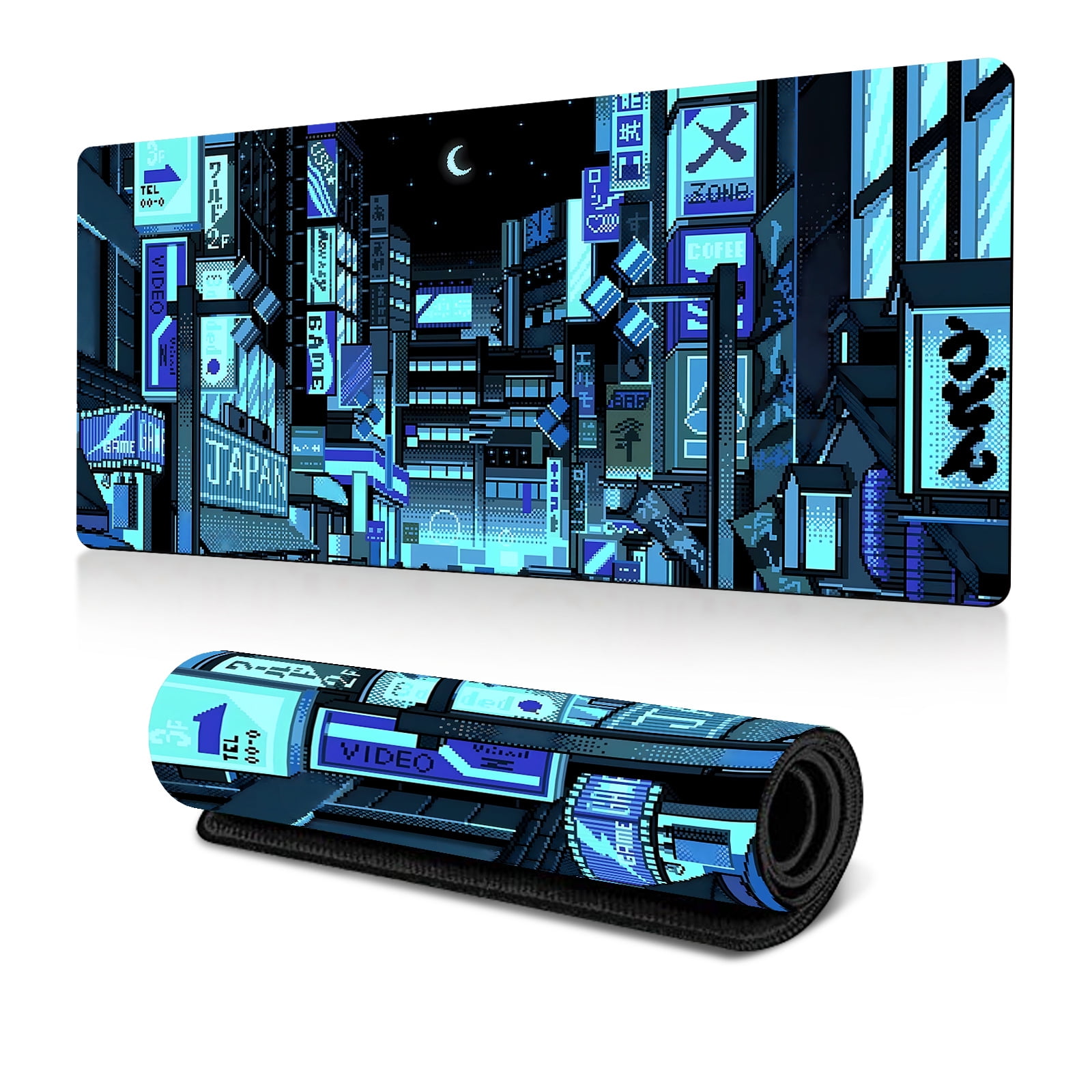 Gaming Pad City Extended Large Desk Mat Big Pad Nonslip Rubber Base Stitched Edged Long Desk Pad