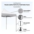 thumbnail image 2 of Toldo Carpa Lona Plegable Reforzado Impermeable Portátil 2x2M, 2 of 5