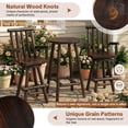 thumbnail image 6 of HOMEDIARY Outdoor Solid Wood Swivel Bar Stool, Oversized Patio Log Bar Height Chair with High Back, Heavy Duty 29.8" Tall Adirondack Chair with Armrest & Footrest, 500 LBS Capacity, Carbonized, 6 of 7