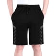 thumbnail image 3 of VBTAPA Men's Ice Silk Cooling Quick Dry Running Shorts Lightweight Breathable Gym Workout Shorts Drawstring Elastic Waist Long Basketball Shorts with Pockets Black XXXL, 3 of 8