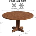 thumbnail image 2 of 47" Round Dining Table for 4 with Wooden Base - Kitchen & Dining Room Table (Table Only), 2 of 7