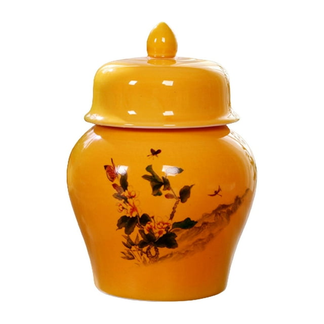 GROWTH TANK Ceramic Tea Canister Storage Pots Can Storage Box Flowerpot Porcelain Ginger Jar Butterfly