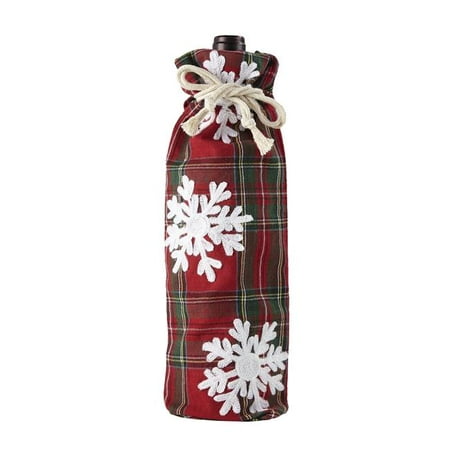 

Peking Handicraft 19PK1033WBWC 5.5 x 13 in. Snow Flake Wine Bag Pack of 4