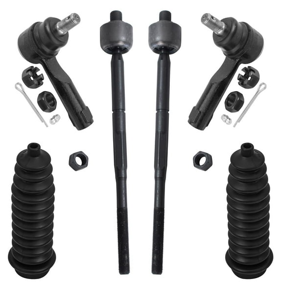Detroit Axle - Front Inner Outer Tie Rods and Rack and Pinion Boots Replacement for 1995-2006 Nissan Sentra - [1995-1998 200SX] Power Steering Models