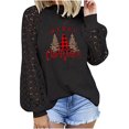 thumbnail image 2 of Pntutb Blusa de manga larga de encaje con cuello redondo y estampado navideño para mujer Tops sólidos Pntutb Pntutb-5611, 2 of 5