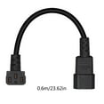 thumbnail image 5 of Necvior 60cm IEC320 C14 to IEC320 C13 Upward Bend Cable 3 Terminals Short Power Cord, 5 of 7