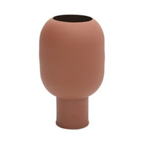 Bloomingville Textured Decorative Metal Flower Vase, Matte Sienna Brown